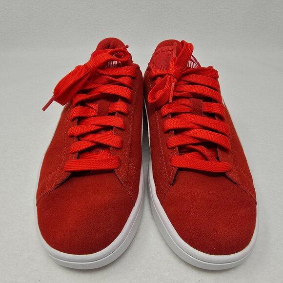Puma Kids Smash V2 365176-03 Red White Lace-Up Tennis Shoes Sneakers US 5C EU 37 - Picture 8 of 12